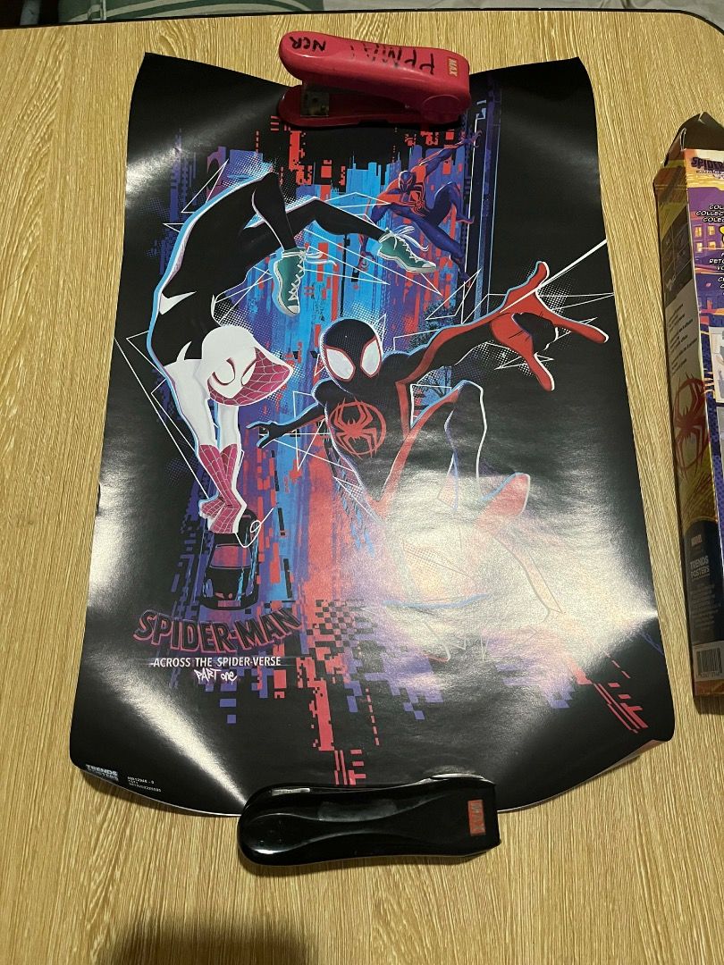 Spider-Man: Into the Spiderverse Part One Posters (Category: Western Merchandise) located in Antipolo. Submitted by andrewmariazeta (Listing ID 1429267191, Image 2). Description: Spider-Man: Into the Spiderverse Part One Posters Posters of Miles and Gwen Both posters create a bigger poster together at the back No issues RFS: Decluttering.