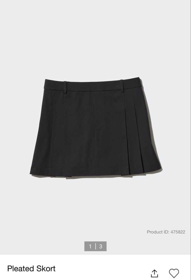 Uniqlo Pleated Skort - Black (Category: Skirts) located in Valenzuela. Submitted by lokithepug (Listing ID 1429230686, Image 1). Description: Used twice Rfs: declutter.