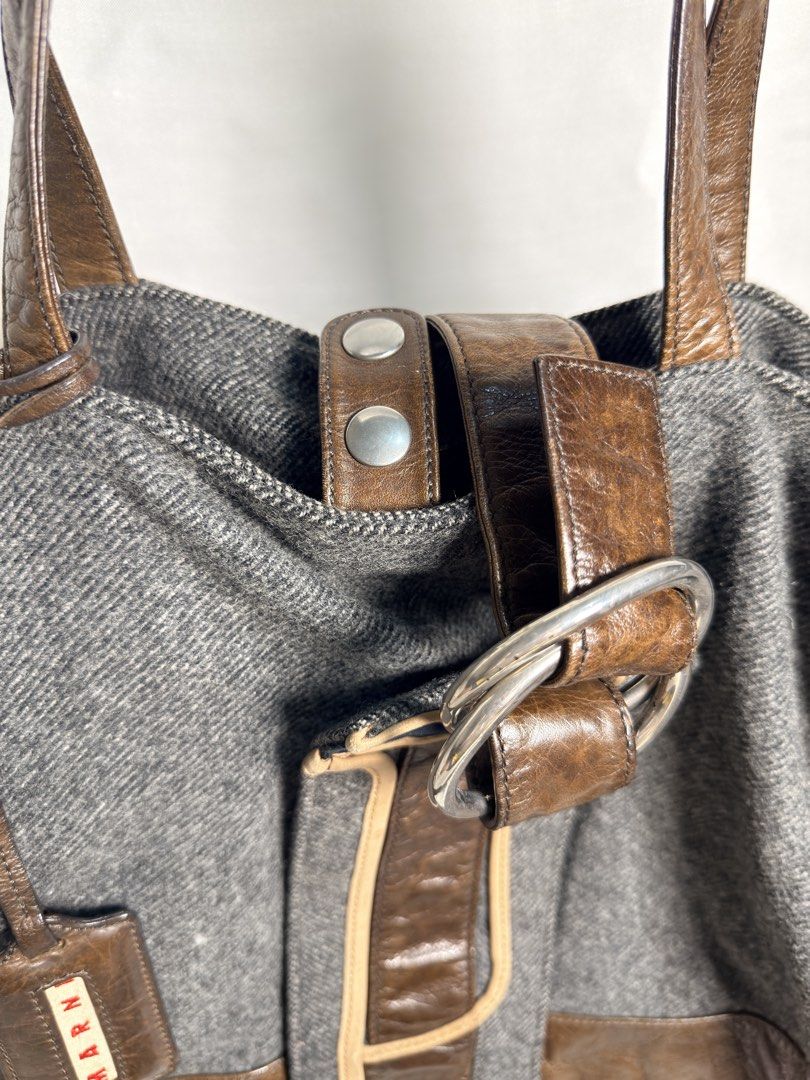 VINTAGE!! Marni Grey Wool Handbag (Category: Luxury Bags & Wallets) located in Bay. Submitted by thevintagecoffer (Listing ID 1429313251, Image 3). Description: CONGRATULATIONS, YOU FOUND IT! 💝✨NO ISSUES AT ALL.