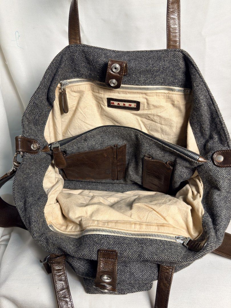 VINTAGE!! Marni Grey Wool Handbag (Category: Luxury Bags & Wallets) located in Bay. Submitted by thevintagecoffer (Listing ID 1429313251, Image 2). Description: CONGRATULATIONS, YOU FOUND IT! 💝✨NO ISSUES AT ALL.