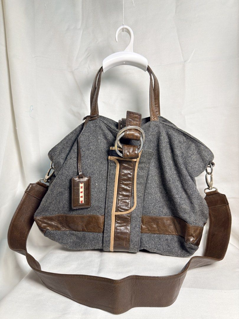 VINTAGE!! Marni Grey Wool Handbag (Category: Luxury Bags & Wallets) located in Bay. Submitted by thevintagecoffer (Listing ID 1429313251, Image 1). Description: CONGRATULATIONS, YOU FOUND IT! 💝✨NO ISSUES AT ALL.