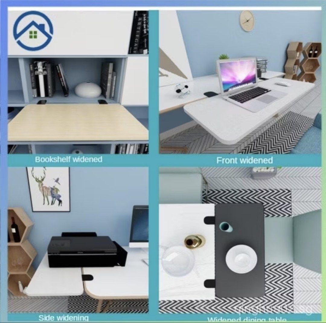 While table extender (Category: Tables & Sets) located in Singapore. Submitted by bigheem (Listing ID 1429283581, Image 2). Description: White clamp-on table extension. Suitable for extending table length to place laptop etc. 52cm by 25cm, able to hold up to 25kg.