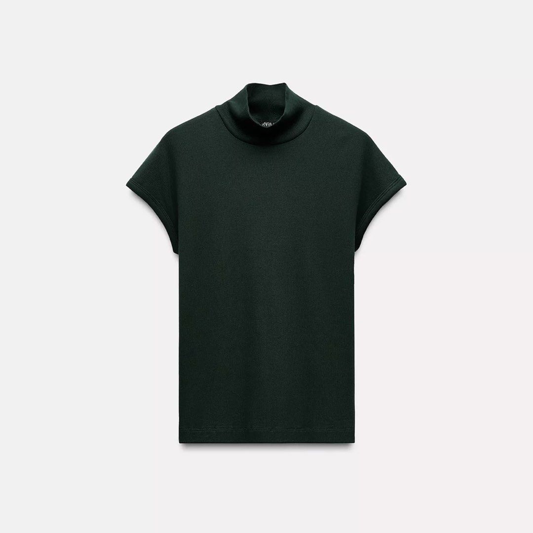 Zara Ribbed High Neck T-Shirt (Category: Sleeveless) located in Manila. Submitted by averioph (Listing ID 1429174131, Image 1). Description: Used once In very good condition Size: XS For grab/lalamove/self pickup Pickup arrangement c/o buyer Location: Sampaloc, Manila.