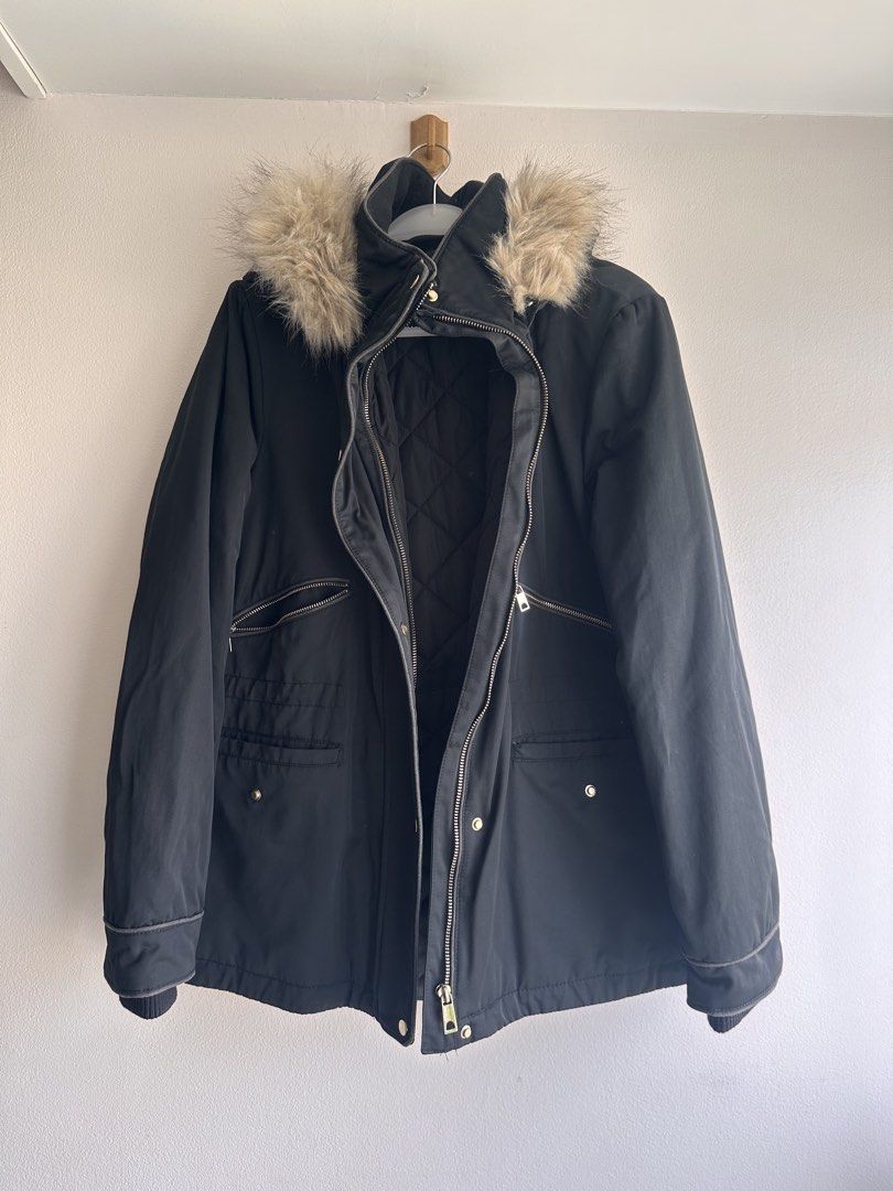 Zara TRF Outerwear Jacket with Fur Hood (Category: Coats, Jackets and Outerwear) located in Quezon City. Submitted by loveworn (Listing ID 1429231147, Image 1). Description: RFS: major decluttering of clothes I haven’t worn in a while .