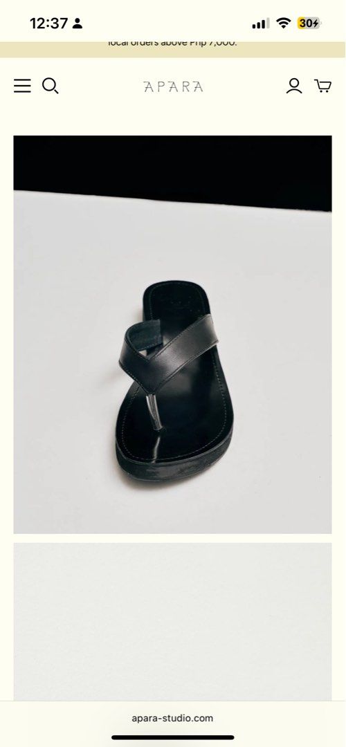 APARA Thong Sandals in Black (Category: Flats & Sandals) located in Manila. Submitted by sehawt (Listing ID 1429370281, Image 1). Description: Rfs: decluttering RetIls for 4,600 Selling for 1k.