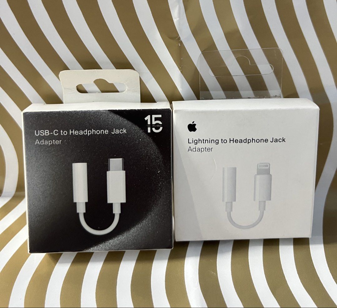 Apple USB-C to Headphone Jack Adapter & Lightning Adapter (Category: Chargers & Cables) located in Manila. Submitted by as_onlineshop11 (Listing ID 1429450004, Image 1). Description: .