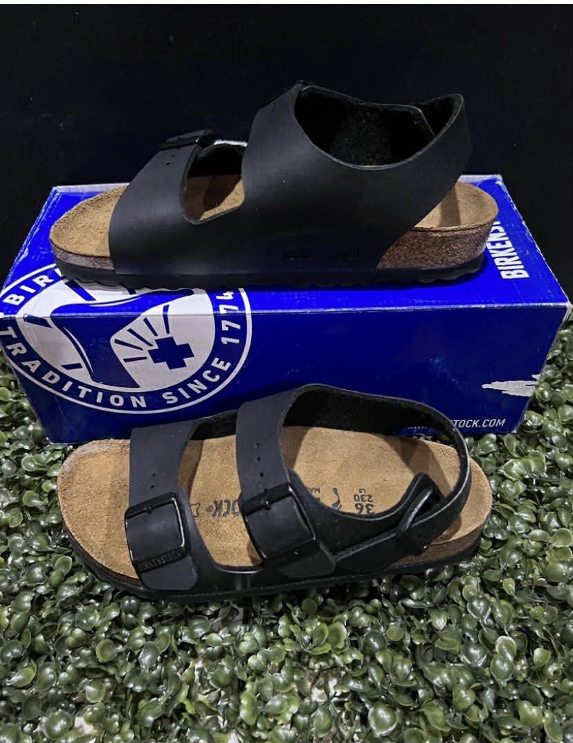 Birkenstock Milano Black 36 (Category: Sandals) located in Marikina City. Submitted by dwsnts (Listing ID 1429388188, Image 2). Description: Unisex Used once Can fit adult size 5-6 Actual pics posted Flaws are posted in the pics Umangat sa side, but not noticable pwede padin idikit.