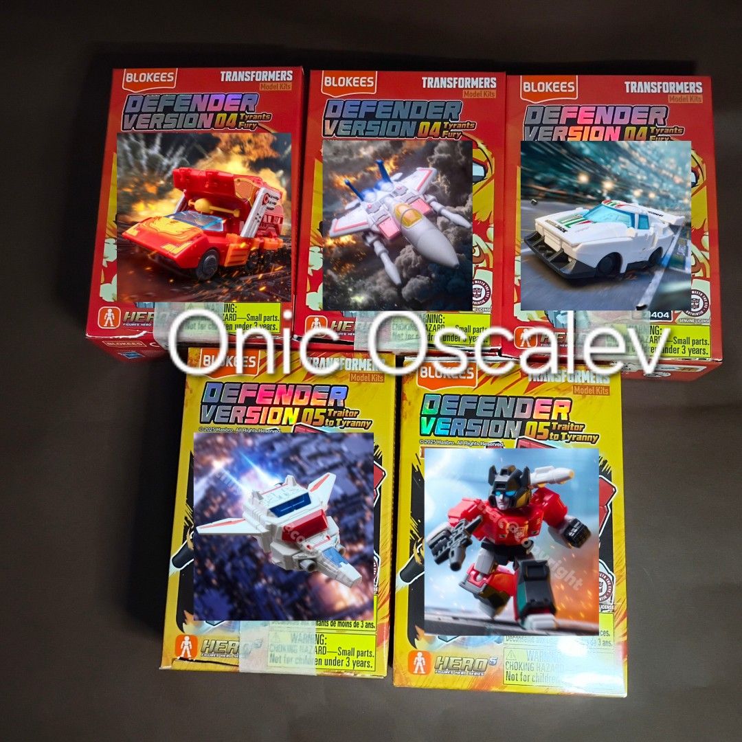 Blokees Transformers Galaxy Defender Version (Category: Vehicle & Diecast Models) located in Cainta. Submitted by onicoscalev (Listing ID 1429391064, Image 1). Description: Blokees Transformers Galaxy Defender Version 400 pesos/set DV 04 Rodimus Prime Vehicle Starscream Vehicle Wheeljack Vehicle DV 05 Jetfire Vehicle Sideswipe Brand new. Sealed foil. Unscanned code. PM for inquiries. Cainta near Pasig/Taytay Gcash/COD via Lalamove Pick Up/Lalamov