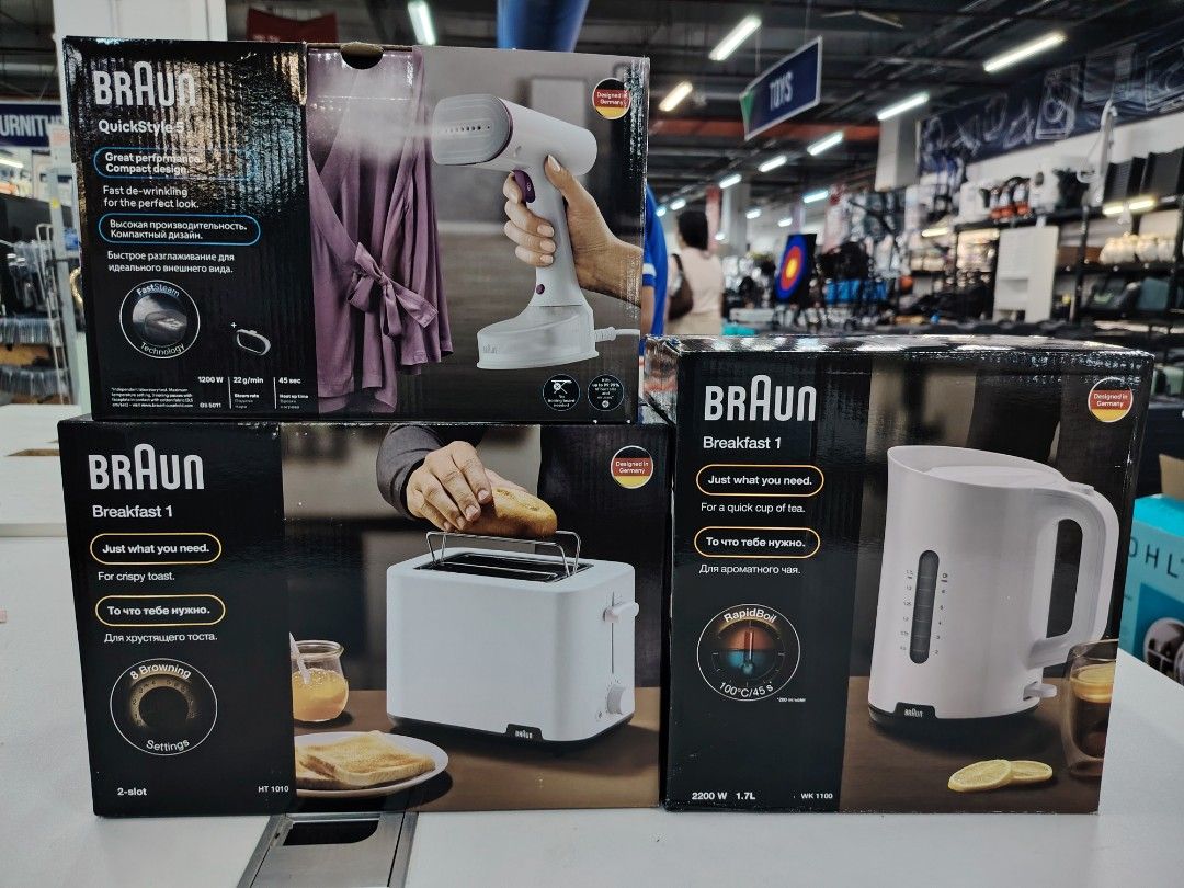 Braun Home & Style Value Pack (Category: Other Kitchen Appliances) located in Manila. Submitted by riley1205 (Listing ID 1429409339, Image 2). Description: Braun Home & Style Value Pack * kettle Toaster + Steam Iron * Branded Item * Limited item * Brand New * Call or Text 09757387803.