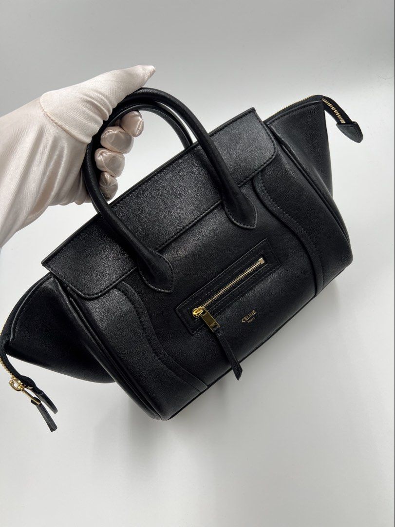 ⚜️Celine Little Luggage Bag (Category: Luxury Bags & Wallets) located in Makati City. Submitted by 90sangel (Listing ID 1429497148, Image 2). Description: •Item: Celine little luggage bag •Size: 4.4" x 6.2" x 9.4" •Condition: Excellent! Giftable from runway 2026 as seen on Miss Suzy Bae! Includes bag, dustbag, cards and big celine paperbag🩶 box is optional additional fee *Lambskin w/ suede calfskin lining can be worn by hand carry, shoulder or c