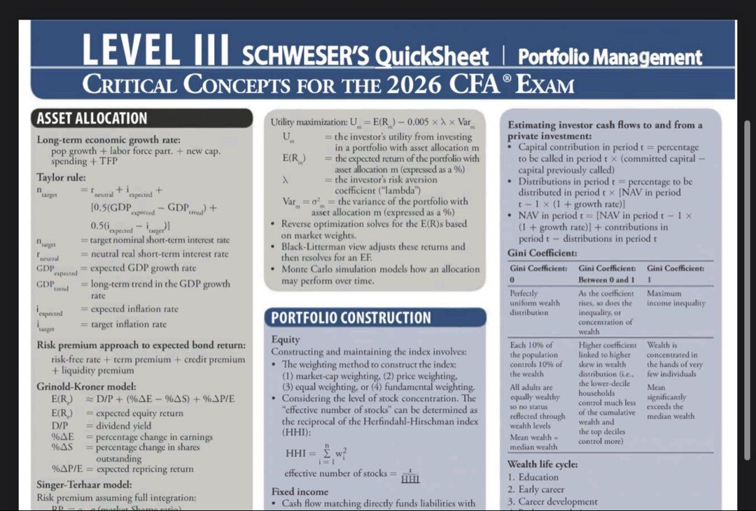 CFA 2026 | Cfa2025 | level3 | Kaplan Schweser Notes Exam Prep Level 3 ...