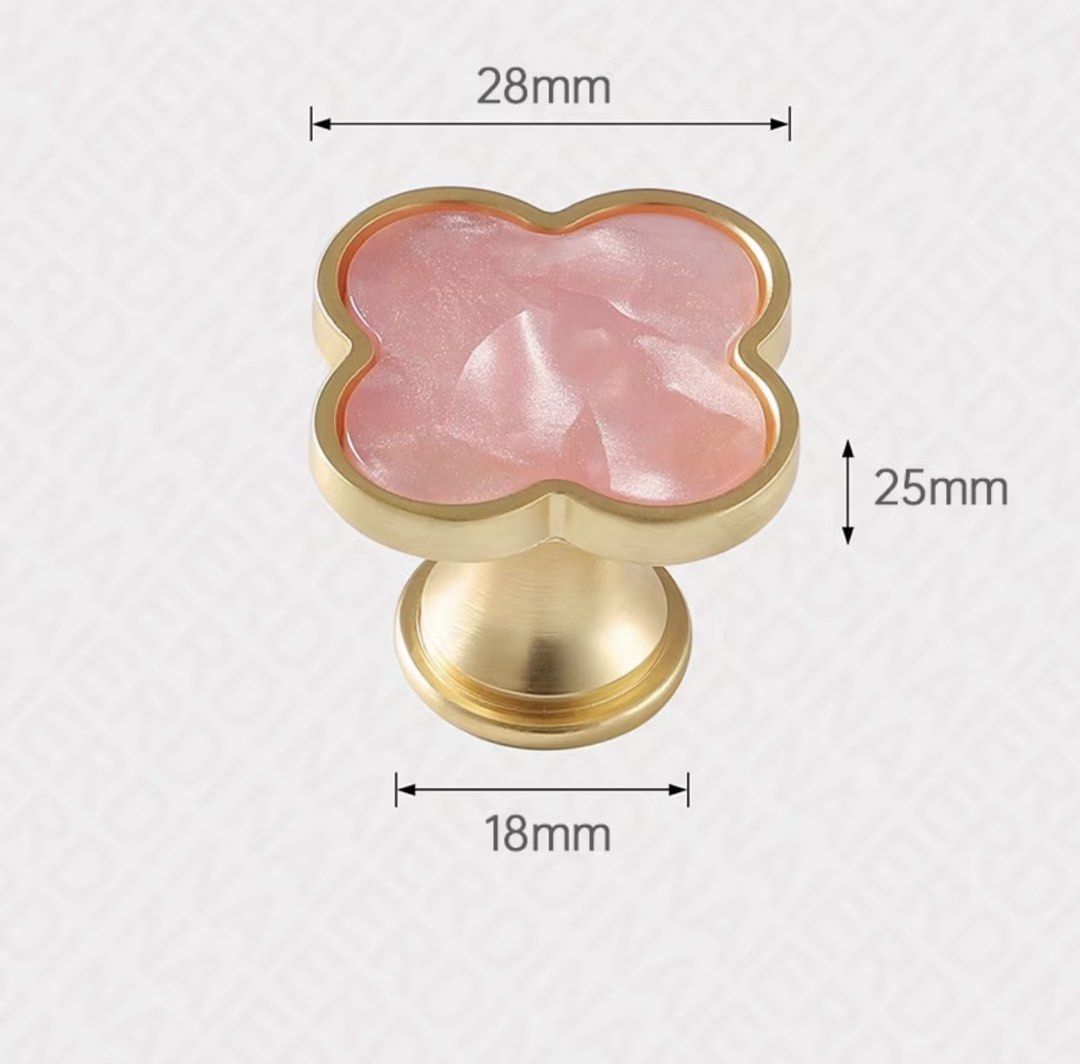 Clover Cabinet Knobs (Category: Shelves, Cabinets & Racks) located in Puchong. Submitted by deenaaaa (Listing ID 1429475602, Image 3). Description: Nordic Gold Black Furniture Handles Bathroom Indoor Kitchen Drawer Knob Hallway Cabinet Pull Door Wardrobe Dresser 4 in pink 1 in white.