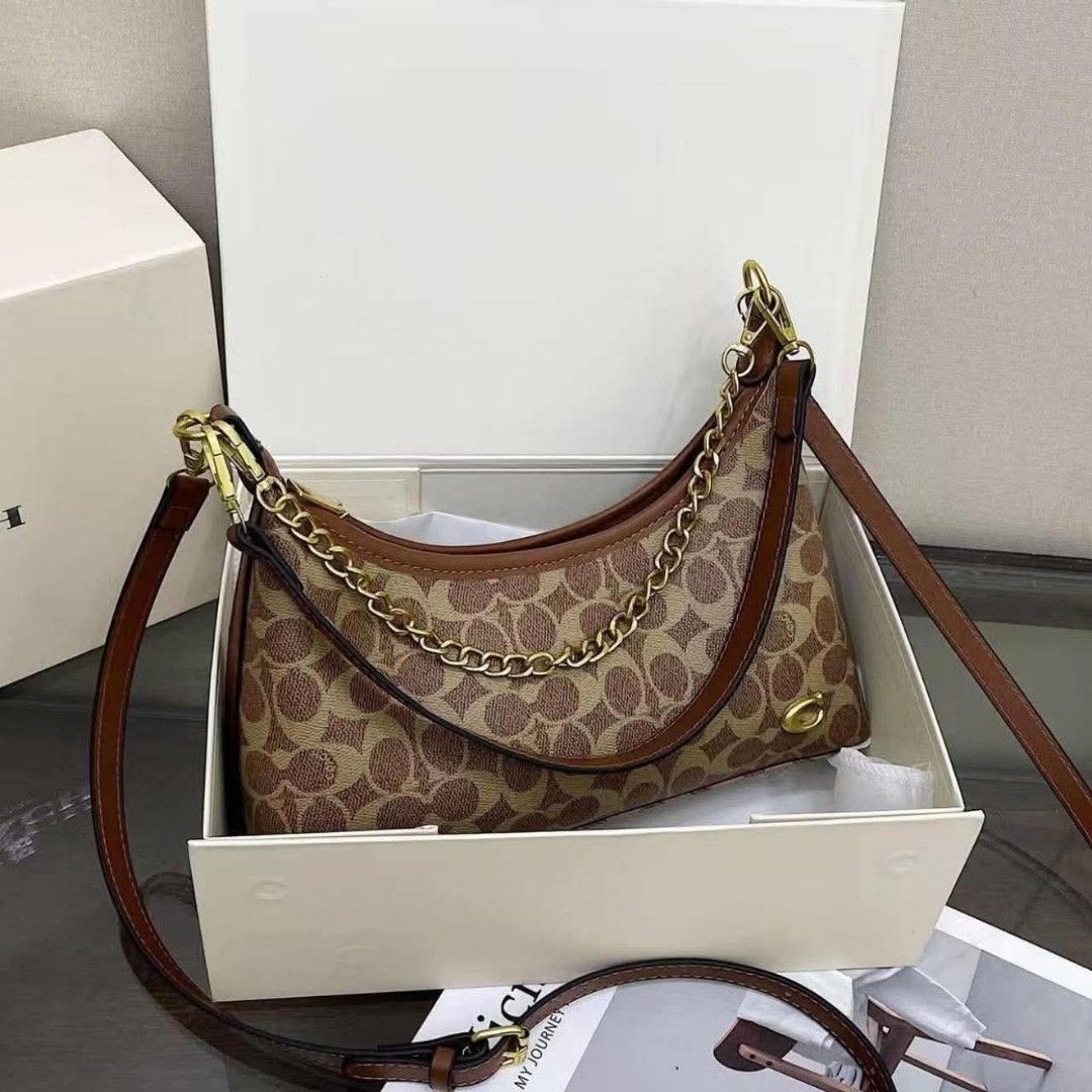 Coach Juliet Shoulder Bag with Chain Strap (Category: Luxury Bags & Wallets) located in Aroroy. Submitted by zejara (Listing ID 1429366566, Image 2). Description: NOTE !: PRE-ORDER (3-4 day before ship out) - Coach Juliet Shoulder Bag with Chain Strap and Magnetic Box - Brand New - No when worn pics - Available colors: Khaki monogram & Coffee PAYMENT: GCash Only ! 🩵.