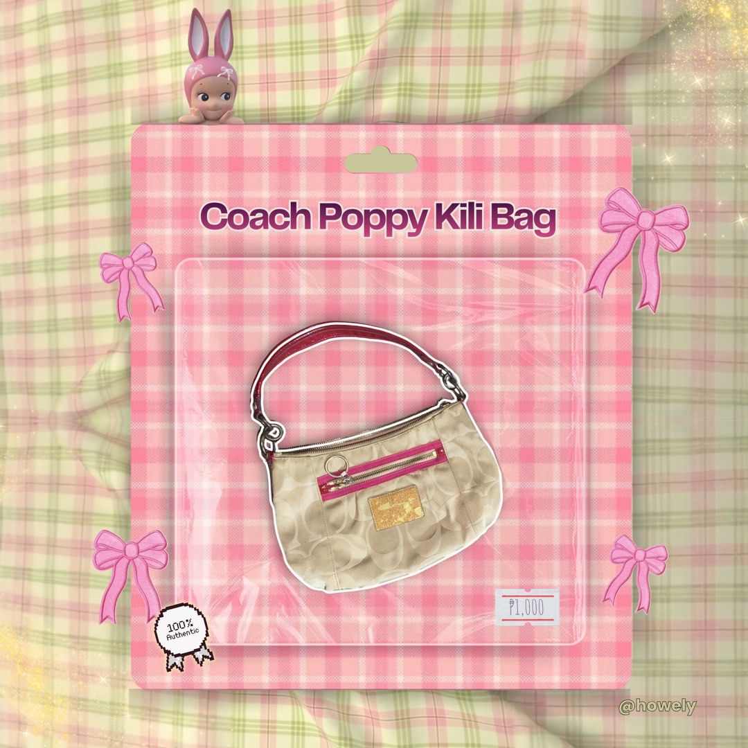 Coach Poppy Kili Bag (Category: Luxury Bags & Wallets) located in Tacloban City. Submitted by pixieell (Listing ID 1429499248, Image 1). Description: -Normal Signs of Usage -comes with a sling -Creed lang issue pero authentic to readable panaman siya -₱1000 + sf -Mop: Gcash - 📍Tacloba City.