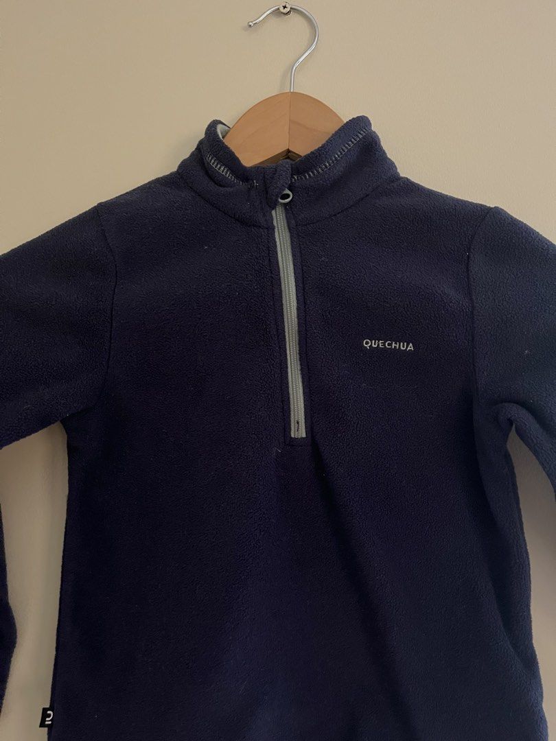 Decathlon Kids Half-Zip Fleece Jacket (Category: Babies & Kids Fashion) located in Quezon City. Submitted by reviverevolution (Listing ID 1429463755, Image 1). Description: - Decathlon Kids Half-Zip Fleece Jacket - Color: Navy blue - Fits 2-3 years old - Measurements: Pit to pit 13 inches; length 16.5 inches - Payment Methods: GCash / BPI / BDO - Delivery via LBC / J&T pick-up / Lalamove pick-up. Delivery fee and pick-up booking c/o buyer. - All 