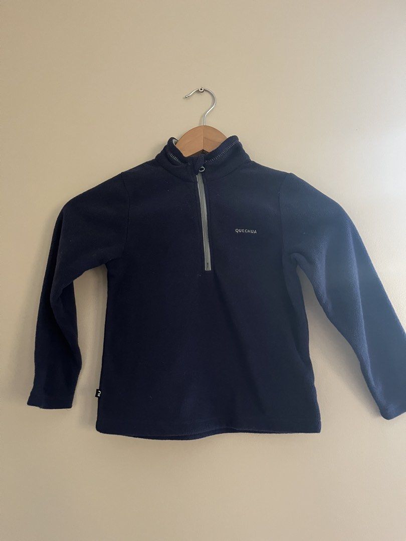 Decathlon Kids Half-Zip Fleece Jacket (Category: Babies & Kids Fashion) located in Quezon City. Submitted by reviverevolution (Listing ID 1429463755, Image 2). Description: - Decathlon Kids Half-Zip Fleece Jacket - Color: Navy blue - Fits 2-3 years old - Measurements: Pit to pit 13 inches; length 16.5 inches - Payment Methods: GCash / BPI / BDO - Delivery via LBC / J&T pick-up / Lalamove pick-up. Delivery fee and pick-up booking c/o buyer. - All 