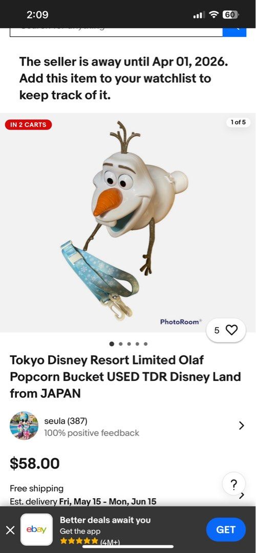 Disney Frozen Olaf Candy Container (Category: Character Goods) located in Arayat. Submitted by imeon13 (Listing ID 1429390537, Image 2). Description: .