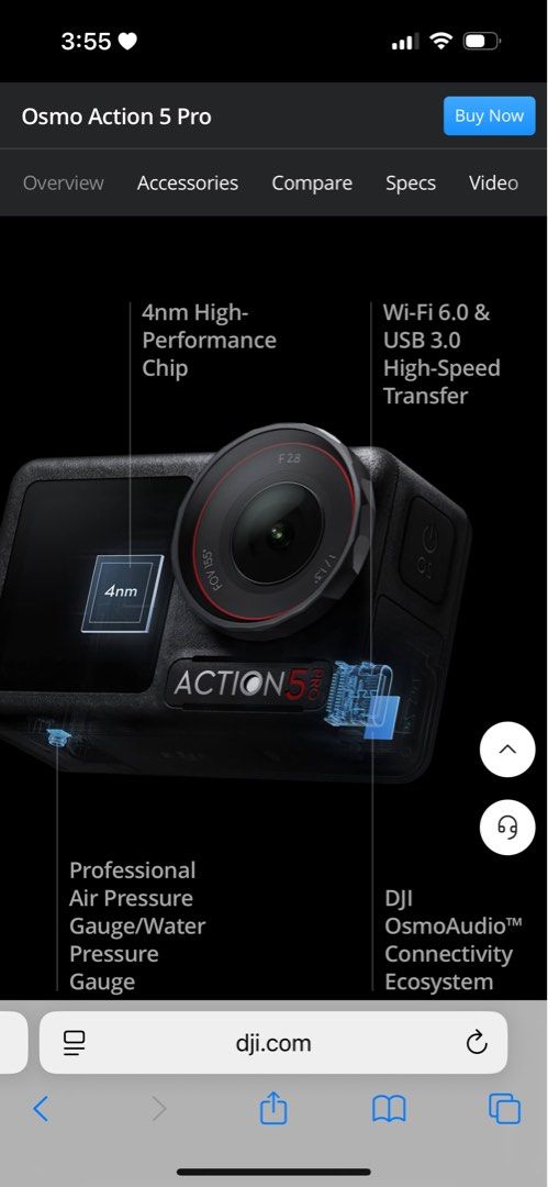 DJI action 5 pro standard (Category: Video Cameras) located in Marikina City. Submitted by n.parrel (Listing ID 1429498624, Image 2). Description: - DJI Osmo Action 5 Pro - 4nm High-Performance Chip - Wi-Fi 6.0 & USB 3.0 for High-Speed Transfer - Professional Air Pressure Gauge/Water Pressure Gauge - DJI OsmoAudio™ Connectivity Ecosystem -with SD card 256 gb RFS: will buy camera instead Send msg for the actual camera Meet up: Marikina, BGC, QC.