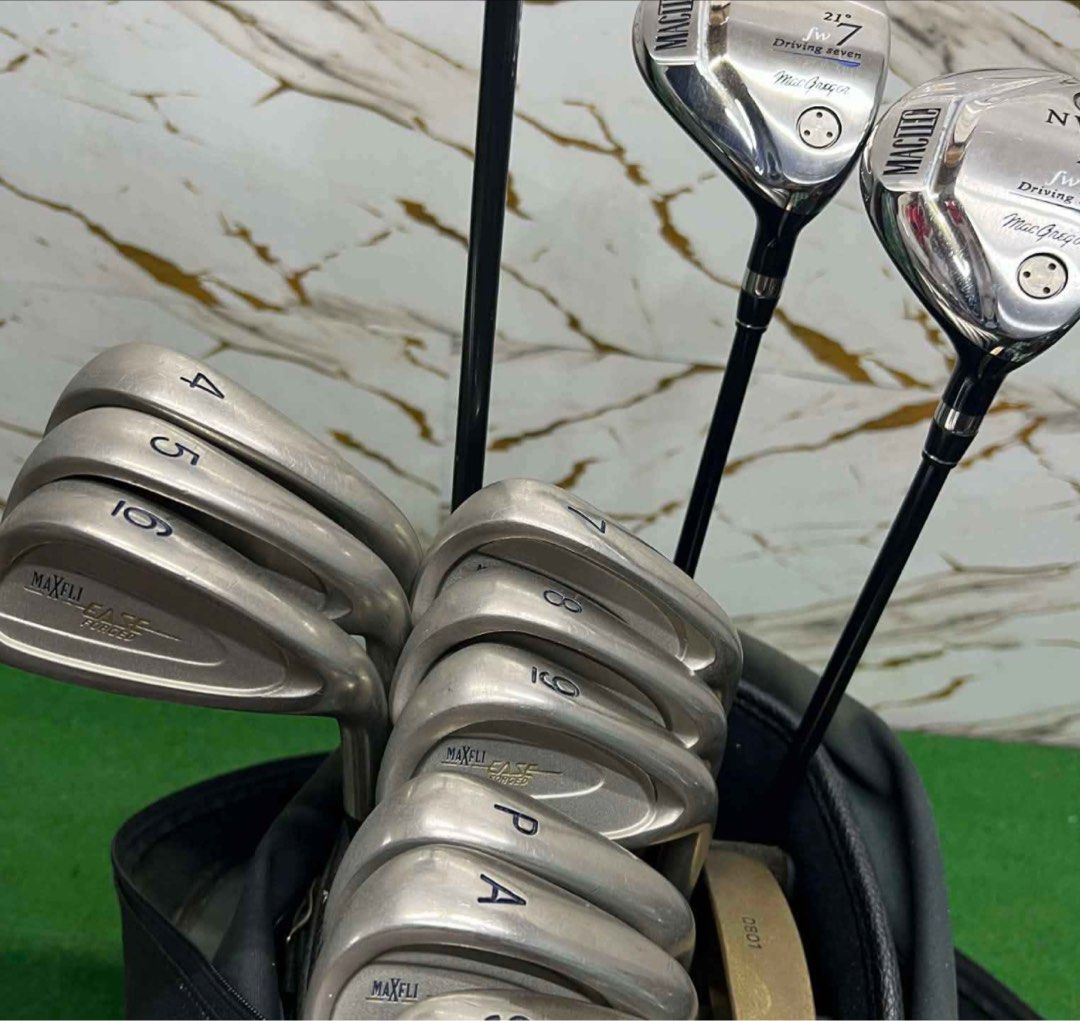 Dunlop Maxfli Golf Set for Men (Category: Golf) located in Manila. Submitted by takemystuffbuymystuff (Listing ID 1429470585, Image 2). Description: Putter: Mizuno Blade Type Putter Irons: Dunlop Maxfli 4,5,6,7,8,9,PW,AW,SW Graphite Shaft Regular Flex Woods: Mactec MacGregor 7&9 woods Regular Flex Driver: PRGR Titanium Forged Face 10.5 degree Regular Flex Bag: Maruman Conductor Golf Bag all zippers working and no issue .