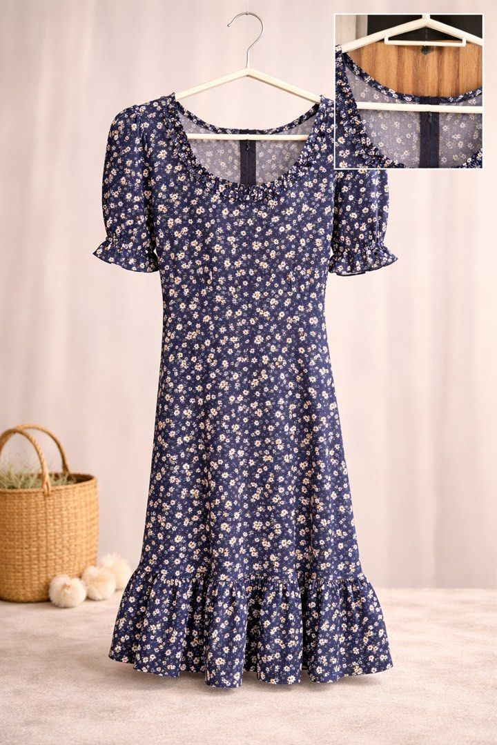 Floral Midi Dress (Category: Dresses) located in Las Pinas. Submitted by nothingover300 (Listing ID 1429391726, Image 1). Description: Cute floral dress with zipper closure at the back Free size - can fit sml to medium.