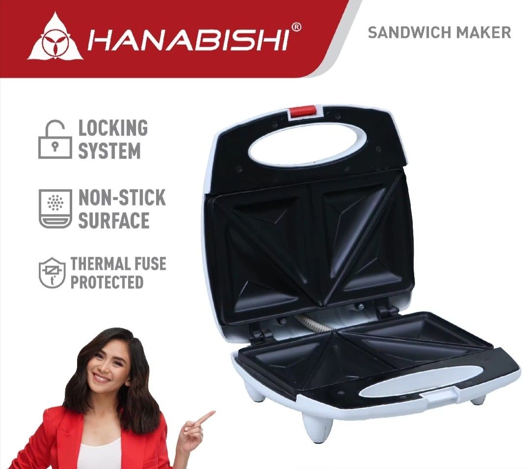 Hanabishi Sandwich Maker HSM-10S (Category: Other Kitchen Appliances) located in Paranaque City. Submitted by yhanneeengg (Listing ID 1429354996, Image 3). Description: brandnew sealed 650 sa sure buyer.