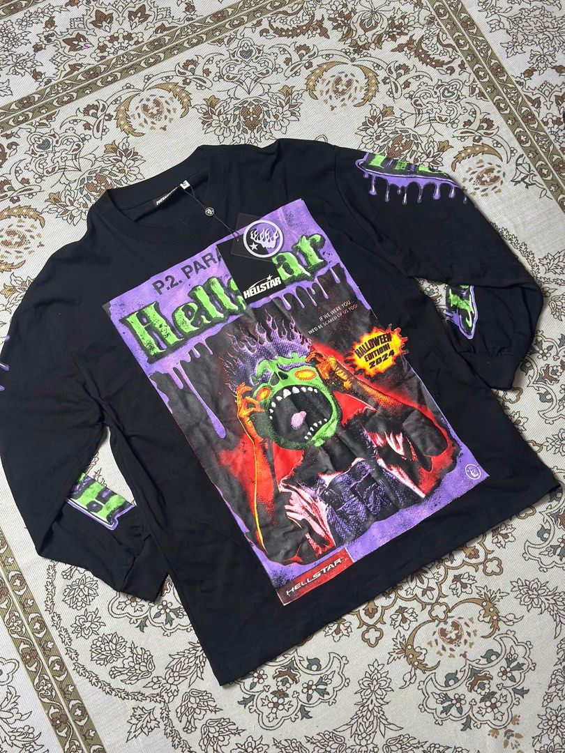 Hellstar Halloween Edition Long Sleeve Shirt (Category: Tshirts & Polo Shirts ) located in Baao. Submitted by _garmentts (Listing ID 1429409617, Image 2). Description: Size: S-XL 100% Brand New With Plastic Bag Dm for more details📩 .