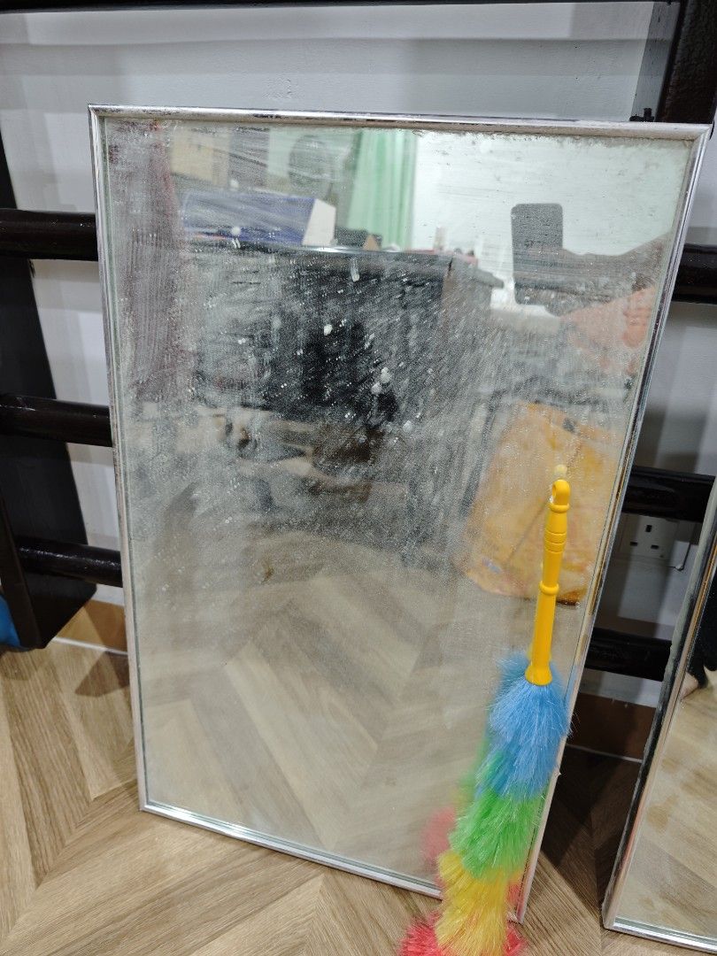 Large Rectangular Mirror with Silver Frame (Category: Mirrors) located in Kuala Lumpur. Submitted by ebcde (Listing ID 1429425443, Image 2). Description: Large rectangular mirror with a silver frame. The mirror has a clear reflection surface. The back of the mirror has a green tint. Suitable for various uses, such as a dressing mirror or decorative piece. Price per piece. in stock 2 piece. Negotiable..