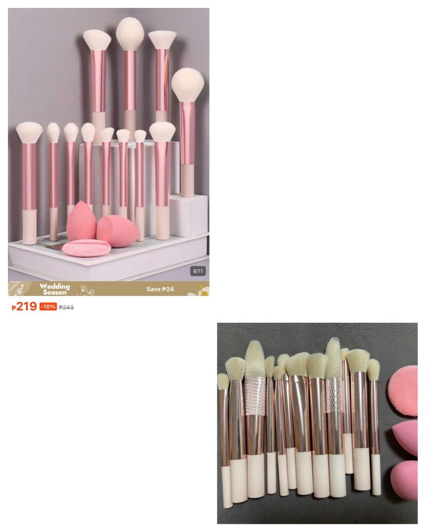 Maange 15 PCS Make Up Brushes (Category: Makeup) located in Cainta. Submitted by ennarrivera. (Listing ID 1429381764, Image 1). Description: 15pcs Makeup Brush Set, Including Powder Brush, Blush Brush, Highlighter Brush, Eyeshadow Brush, Lash Brush, Eyeliner Brush, Angled Makeup Sponge, Round Makeup Sponge, Round Powder Puff, Triangle Powder Puff, Triangle Makeup Sponge For Loose Powder, Liquid Foundation Mixing Makeup Sponge, Beauty Makeup Tools