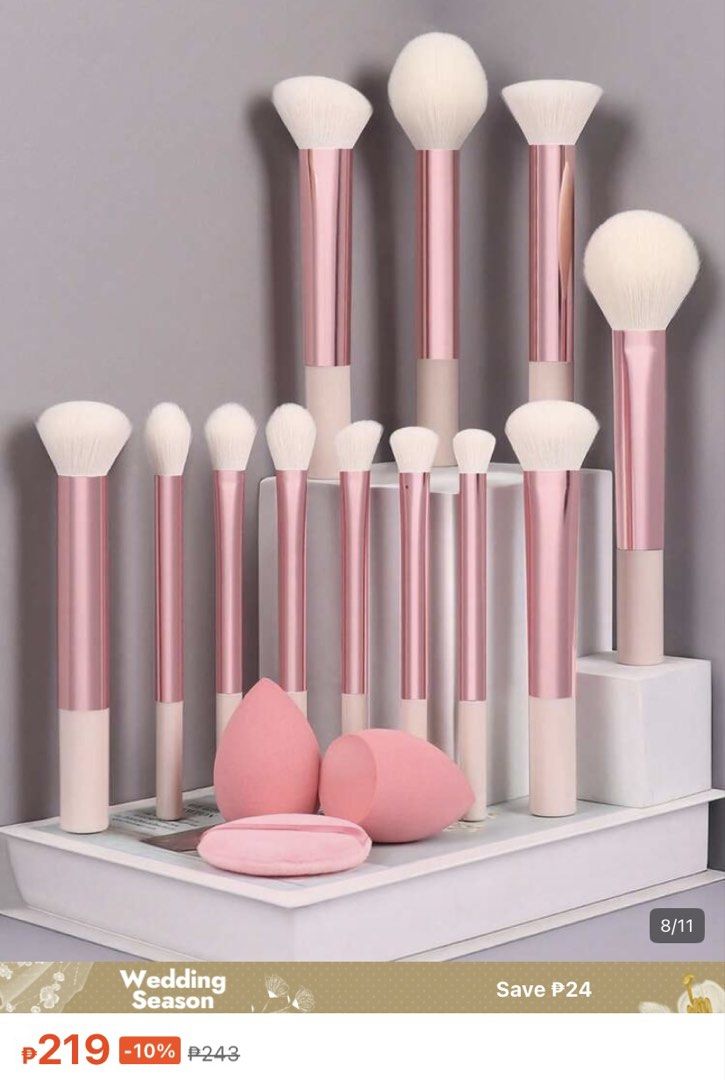 Maange 15 PCS Make Up Brushes (Category: Makeup) located in Cainta. Submitted by ennarrivera. (Listing ID 1429381764, Image 2). Description: 15pcs Makeup Brush Set, Including Powder Brush, Blush Brush, Highlighter Brush, Eyeshadow Brush, Lash Brush, Eyeliner Brush, Angled Makeup Sponge, Round Makeup Sponge, Round Powder Puff, Triangle Powder Puff, Triangle Makeup Sponge For Loose Powder, Liquid Foundation Mixing Makeup Sponge, Beauty Makeup Tools