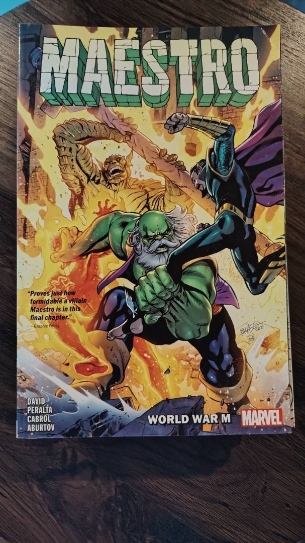 Maestro: World War M by Peter David Graphic Novel Marvel Comics TPB (Category: Comics & Manga) located in Manila. Submitted by gothamcentral (Listing ID 1429364269, Image 1). Description: Maestro: World War M by Peter David Graphic Novel Marvel Comics TPB Writer: Peter David Artist: German Peralta Collects Maestro: World War M #1-5. The final chapter of Peter David's epic prequel trilogy! A.I.M., the Pantheon and even Doctor Doom have all fallen 