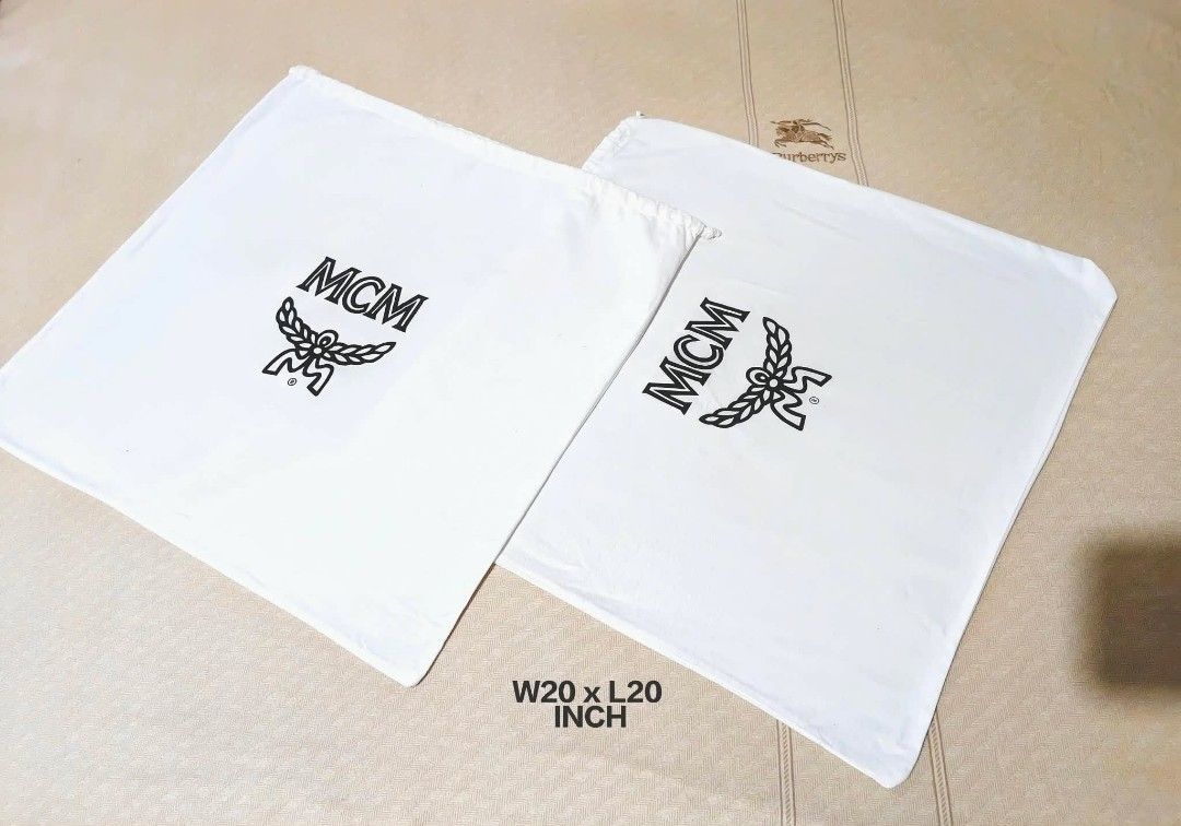 MCM Dust Bag (Category: Luxury Bags & Wallets) located in Manila. Submitted by nofame12 (Listing ID 1429352990, Image 1). Description: DIMENSION - W20 x L20 INCH 500 each(negotiable) COLOR RATE -10/10 CONDITION - EXCELLENT NO ISSUE LOCATION - SUCAT MUNTINLUPA CITY DM SA INTRISADO.