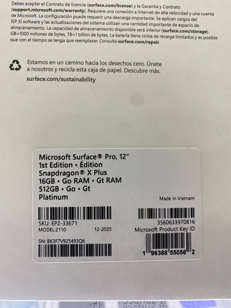Microsoft Surface Pro 12-inch 16/512gb 1st Edition X Plus (Category: Laptops & Notebooks) located in San Juan City. Submitted by rodelmarllemit (Listing ID 1429476562, Image 3). Description: Brand New Microsoft Surface Pro 12 inch 1st Edition • Édition Snapdragon X Plus 16GB • Go RAM • Gt RAM 512GB • Go • Gt Color: Platinum Mode of Payment: •Cash •Bank Transfer •GCash & Pamaya Installment: •Credit Card •Ggives •Cash on Delivery •Shipping •Meet Up