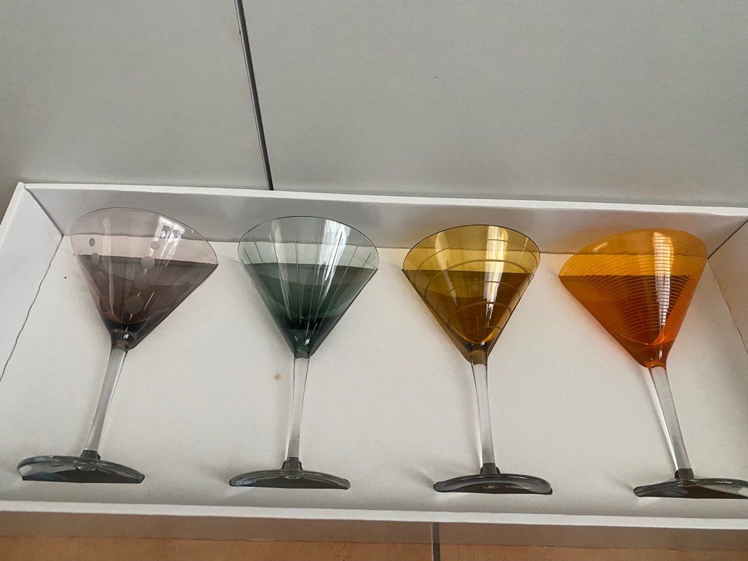 MIKASA RARE COLORED LARGE CRYSTAL MARTINI GLASSES (Category: Other Kitchenware & Tableware) located in Manila. Submitted by brandedclothes (Listing ID 1429467910, Image 2). Description: Mikasa Crystal Rare Colored martini glasses Set of 4.