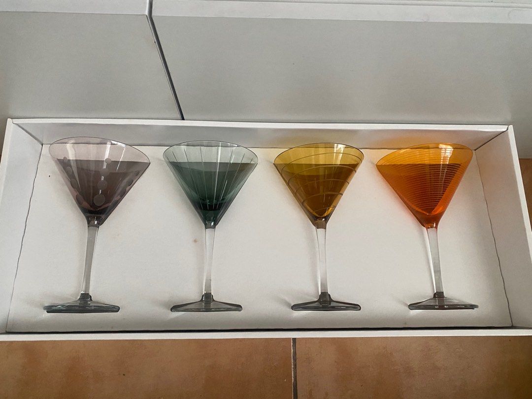 MIKASA RARE COLORED LARGE CRYSTAL MARTINI GLASSES (Category: Other Kitchenware & Tableware) located in Manila. Submitted by brandedclothes (Listing ID 1429467910, Image 1). Description: Mikasa Crystal Rare Colored martini glasses Set of 4.
