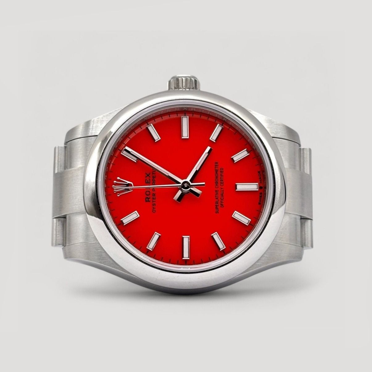 Mint Mar 2022 Rolex Oyster Perpetual Coral Red 31mm 277200 (Category: Watches) located in Singapore. Submitted by pengkweewatches (Listing ID 1429404014, Image 1). Description: Join us on T-elegram for Exclusive Deals & Latest Stock Updates: https://pk-watches.com/tele-channel Brand: Rolex Model: Oyster Perpetual Reference: 277200 Dated: March 2022 Condition: Mint Dial: Coral Red Case Diameter: 31mm Material: Stainless Steel Box: Yes Paper/cert: 