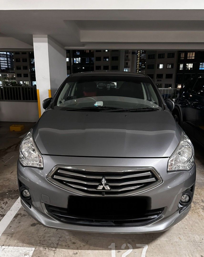Mitsubishi Attrage 1.2 CVT (A) (Category: Used Cars) located in Singapore. Submitted by lil.starrie (Listing ID 1429350545, Image 1). Description: - Newly replaced battery (Jan 2026) - New brake pad and brake disc (Jan 2026) - Recently serviced (replace engine oil, oil filter, aircon restoration service) in Jan 2026 - New 70mai dashcam with parking recording (Jan 2026) - Android headunit - Mileage: Approx ~43km (No dealers/ consignment pls).