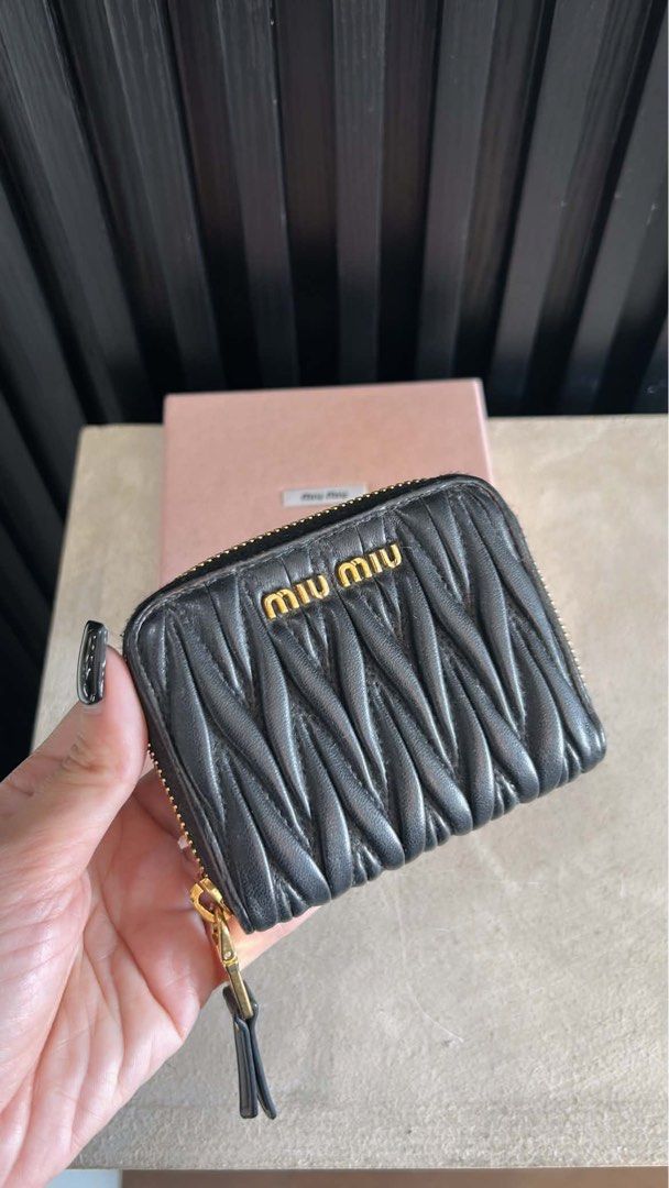 Miu Miu Matelassé Zip Wallet (Category: Luxury Bags & Wallets) located in Manila. Submitted by bagsdetails27 (Listing ID 1429380792, Image 2). Description: Miu Miu Matelasse Coin Purse In Nappa Leather Preowned. Rank 9/10 Comes with box & cards 14,500.
