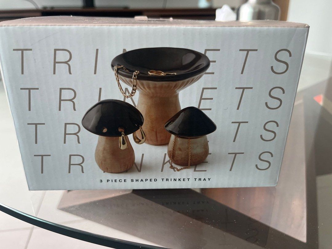 Mushroom Shaped Trinket Tray - 3 Piece Set