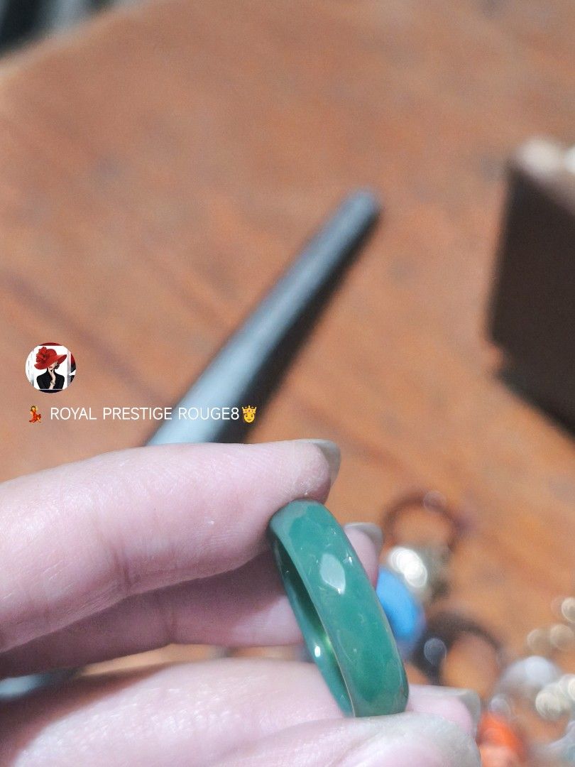 Natural Authentic Green Jade Ring from Japan (Category: Rings) located in Baguio. Submitted by royalprestigerouge (Listing ID 1429352919, Image 2). Description: Ring features a vibrant green jade stone. It has a smooth, polished surface. The ring is a solid band of green jade. It is a simple yet elegant piece..