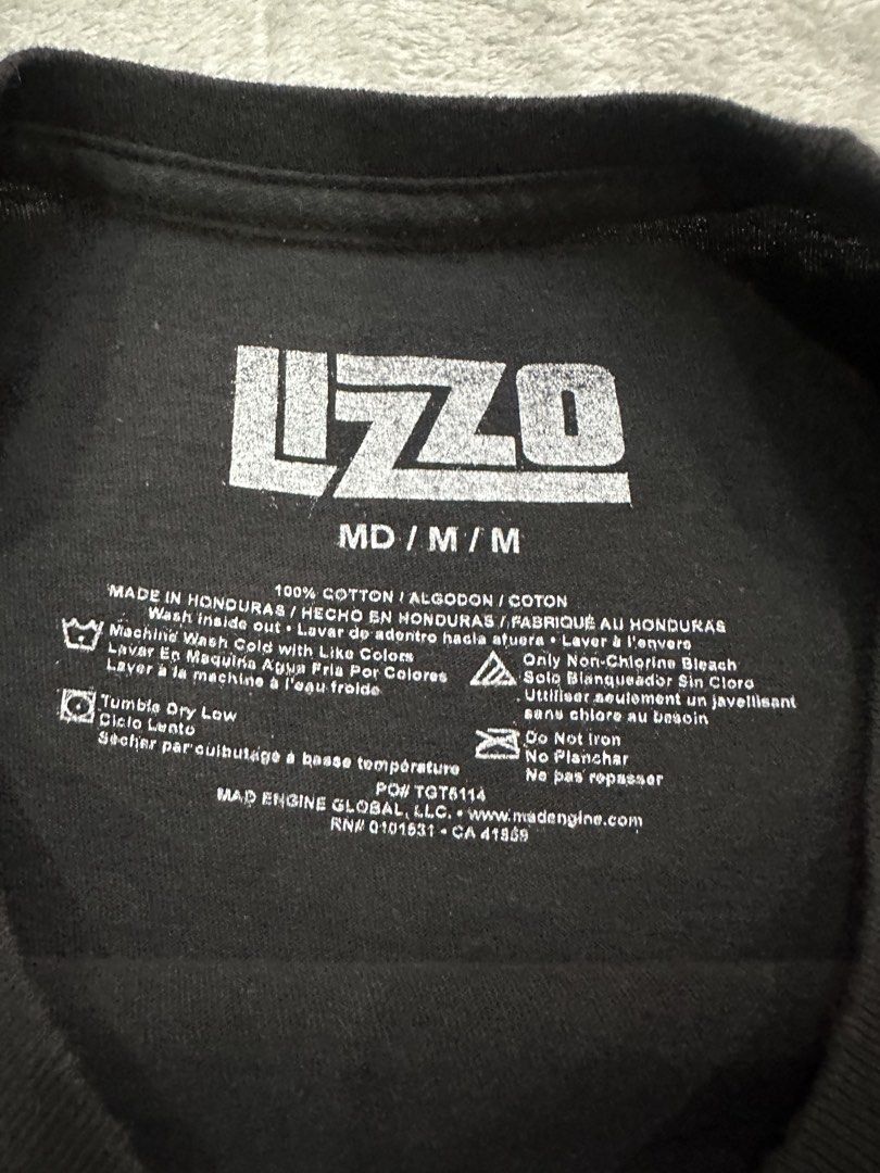 Official Lizzo Merch T-Shirt (Category: Tshirts & Polo Shirts ) located in Quezon City. Submitted by ralph1535 (Listing ID 1429392277, Image 2). Description: Official lizzo Merch T-Shirt Size Medium 19 width 27 length Great Quality Fresh from USA Steal Price 100% Authentic No issue Unisex.