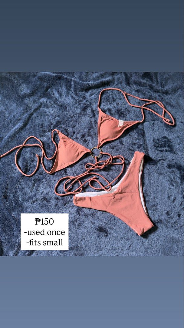 Old rose two piece (Category: Bikinis & Swimsuits) located in Quezon City. Submitted by pljdlrs (Listing ID 1429479846, Image 1). Description: - Old rose two-piece bikini - Size: Small - Condition: Used once - Color: Old rose - Design: Stylish and simple - Perfect for beach days.
