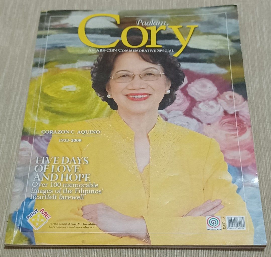 Paalam Cory Commemorative Special Magazine (Category: Magazines) located in Quezon City. Submitted by wjmae (Listing ID 1429441937, Image 1). Description: Commemorative magazine titled "Paalam Cory" by ABS-CBN. It features Corazon C. Aquino and includes images of the Filipinos' heartfelt farewell. The magazine also contains an advertisement for Philip Stein watches. It is a special edition dedicated to the memory of Corazon C. Aquino..