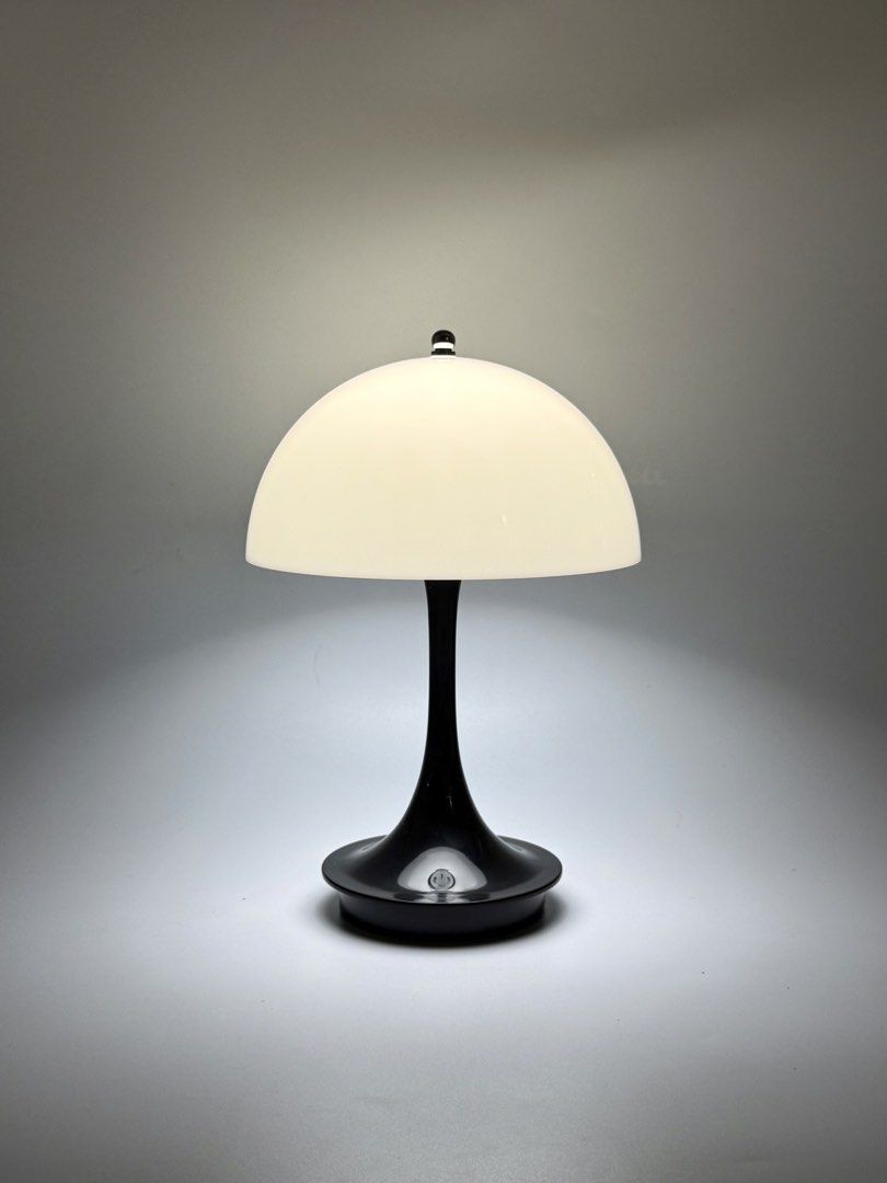Panthella Danish Scandinavian Lamp Rechargeable LED (Repro) (Category: Lighting) located in Manila. Submitted by staylit.ph (Listing ID 1429375158, Image 2). Description: Panthella Danish Scandinavian Lamp Rechargeable LED (Repro) • PhP950 (Brand New with Box) • Dimensions: 9”H x 6.5”W • Features: Three Dimmable Light Modes (Warm, Cool, White), Translucent Shade providing soft diffused glow • Colors: White Head, Black Stem • Light Source: 1,800mA