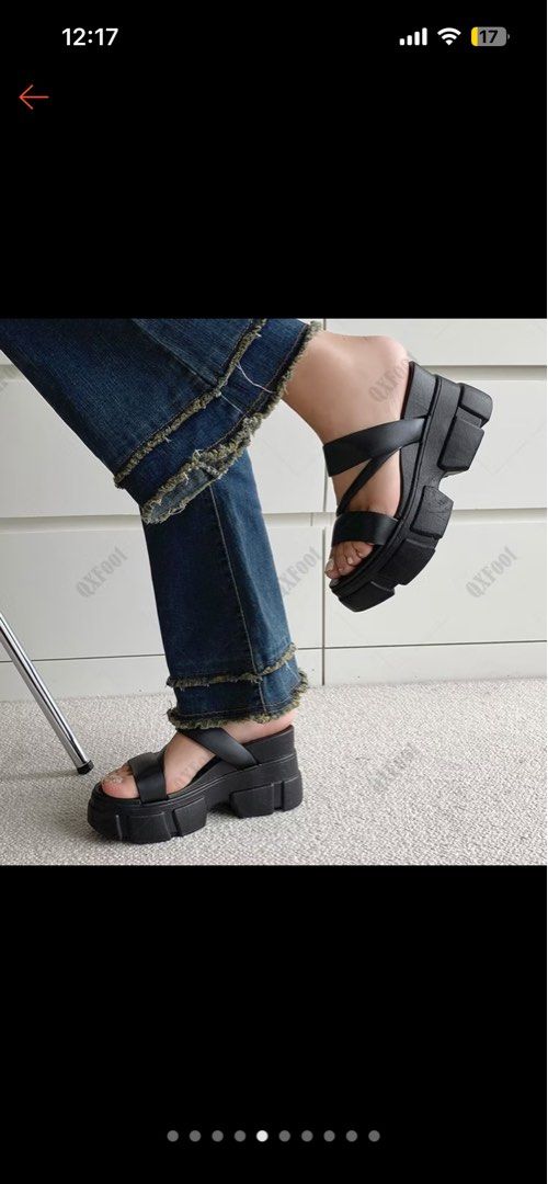 Platform Sandals - Black-Used Once! (Category: Sandals) located in Quezon City. Submitted by vikcaedo (Listing ID 1429502904, Image 3). Description: .