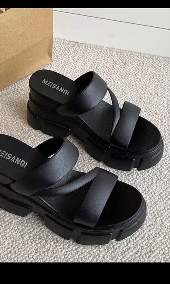 Platform Sandals - Black-Used Once! (Category: Sandals) located in Quezon City. Submitted by vikcaedo (Listing ID 1429502904, Image 1). Description: .