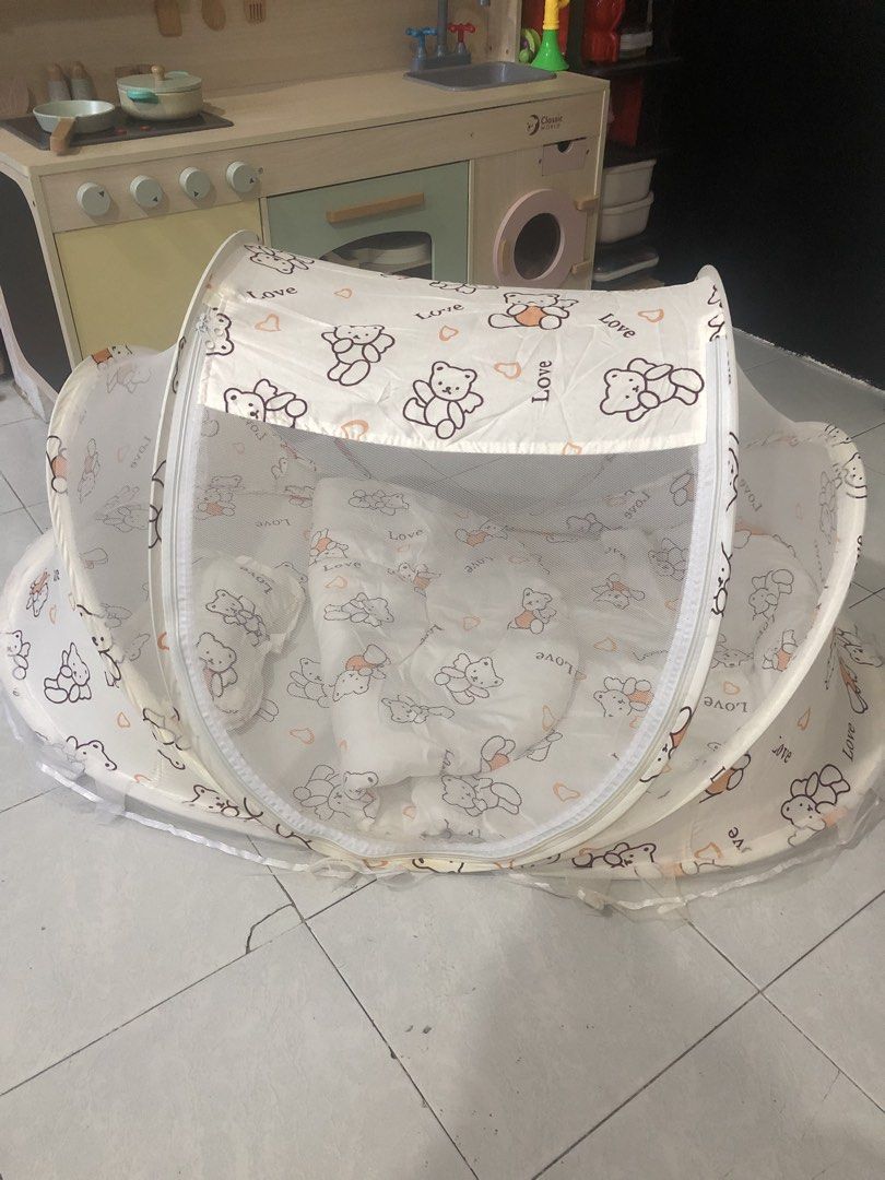 Portable Baby Mosquito Net Bed (Category: Children's Beds) located in Imus. Submitted by allthingsgood.ph (Listing ID 1429429159, Image 1). Description: Portable Baby Mosquito Net Bed - 150 With cushion & pillow _____ 1st & 2nd photo - Actual item 3rd to 5th photo- Blue app reference for original price.