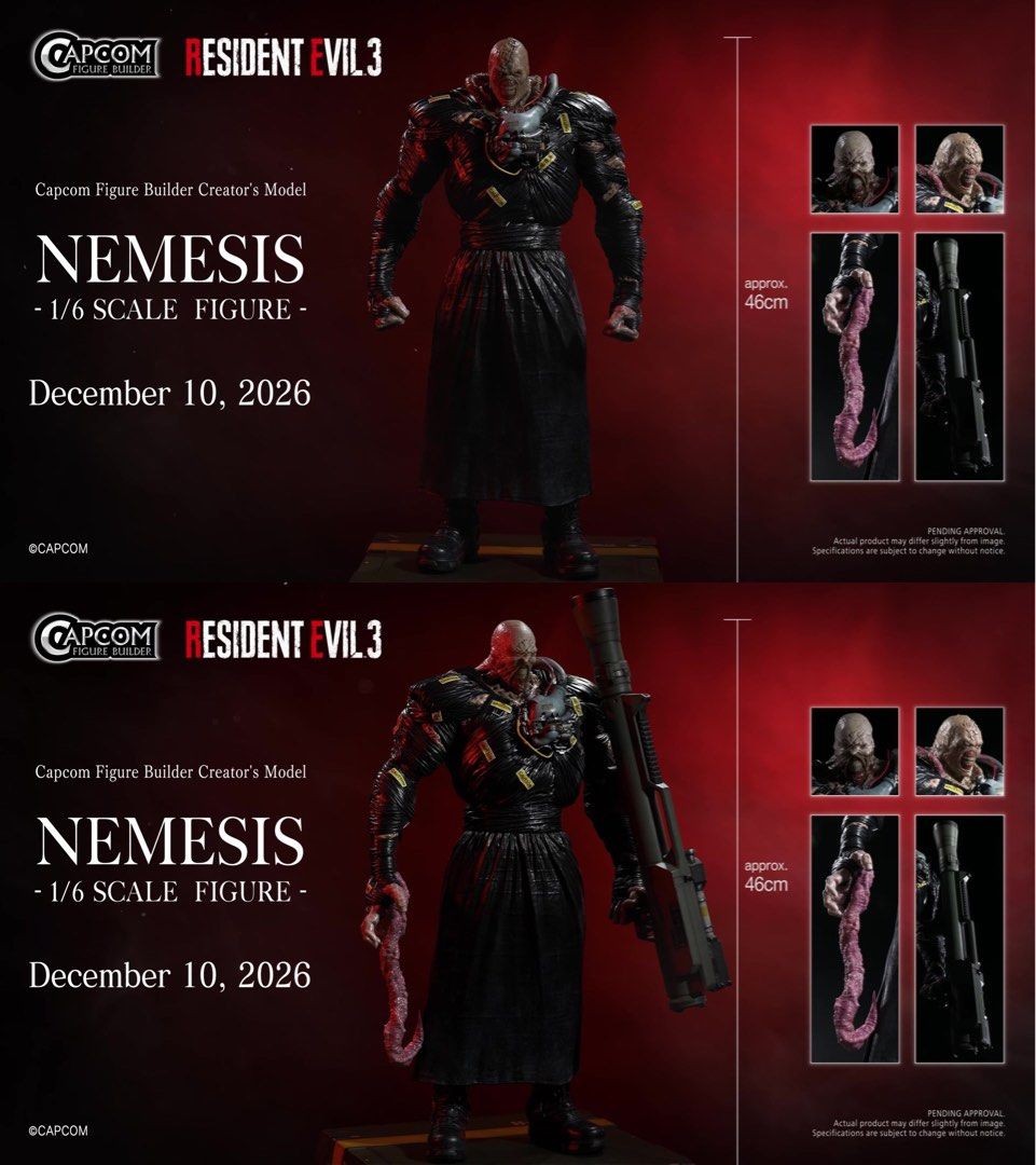 [PRE-ORDER] Capcom Figure Builders Creator's Model Nemesis 1/6 Scale Figure (Category: Figurines & Statues) located in Taytay. Submitted by shendoremi (Listing ID 1429435344, Image 1). Description: [PRE-ORDER] Capcom Figure Builders Creator's Model Nemesis 1/6 Scale Figure Price: 21900php 70% DP: 15330php need 70% DP to secure your order Deadline: May 1, 2026 Release: Dec 2026 ETA: 2-3 months after release (Slow ETA, Tentative, NO RUSH SHIPPING P