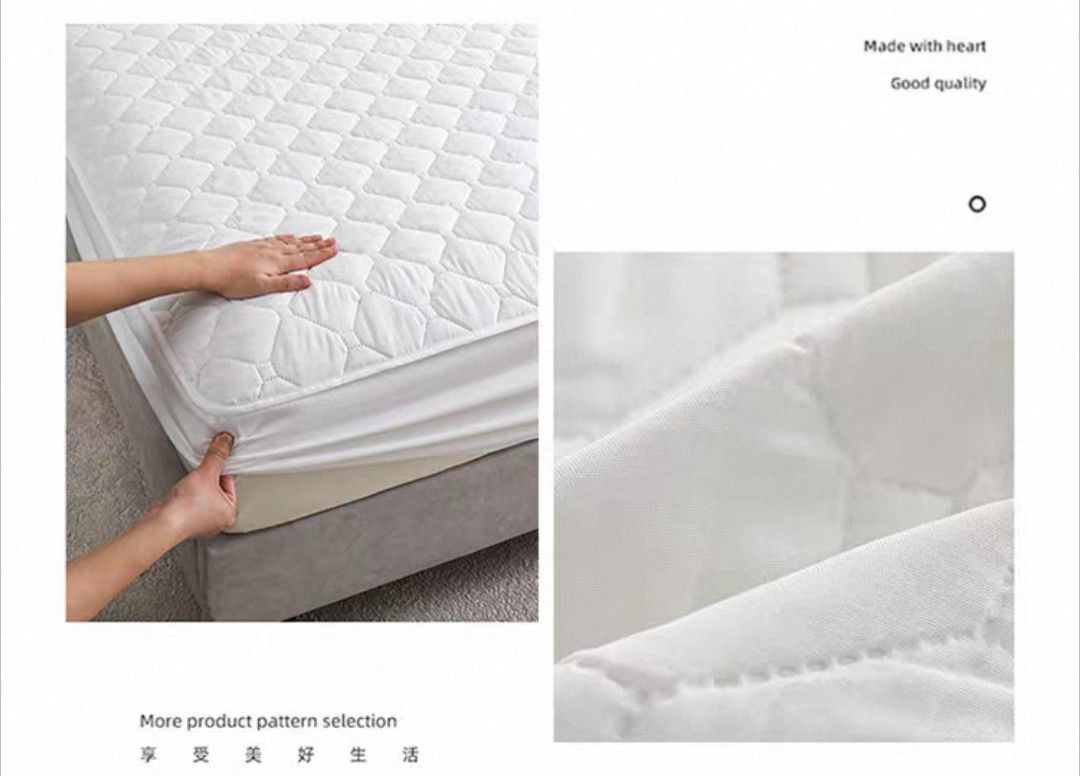 Queen White Quilted Mattress Protector442395258185338883