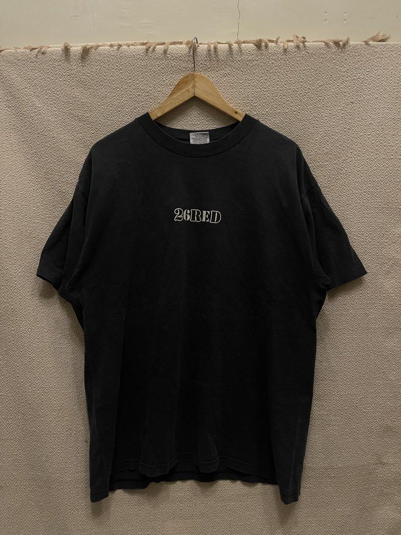 Rare vintage 26 Red Illegal Alien Graphic Tee - Large (Category: Tshirts & Polo Shirts ) located in Manila. Submitted by hypestock_mnl (Listing ID 1429368648, Image 2). Description: - rare vintage 26 Red Illegal Alien Graphic Tee - Size: Large - Features a unique alien graphic on the back - 26 Red logo on the front - Made from 100% cotton - single stitch all the way.