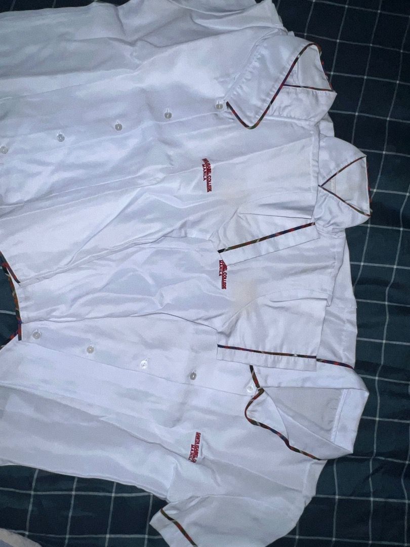 Santa Isabel / SICM - SHS Uniform Set (Category: Undergarments & Loungewear) located in Manila. Submitted by matchalant (Listing ID 1429457392, Image 2). Description: Santa Isabel College of Manila (SICM) Senior High School Uniform set — 3 blouse & 2 skirt — blouse can fit xs-small (perfect for petite) — size 24-26 skirt (above the knee) — there are some yellow stains (I think it can remove naman just ibabad lang) I only used this for almost two 